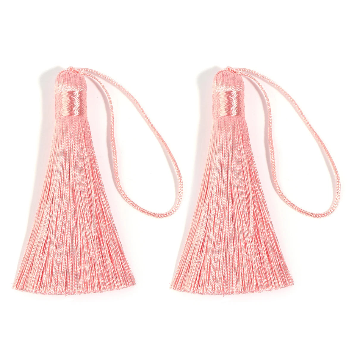 6pcs Colorful Silky Tassel Pendants – DIY Jewelry & Home Decor Tassel Fringe Pendant PLUSH pink