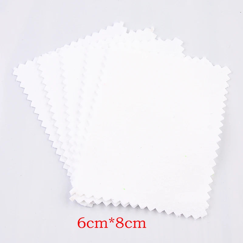 50pcs Silver Polishing Cloths – Jewelry & Glasses Cleaner Jewelry Polishing Cloth PLUSH White-6x8cm