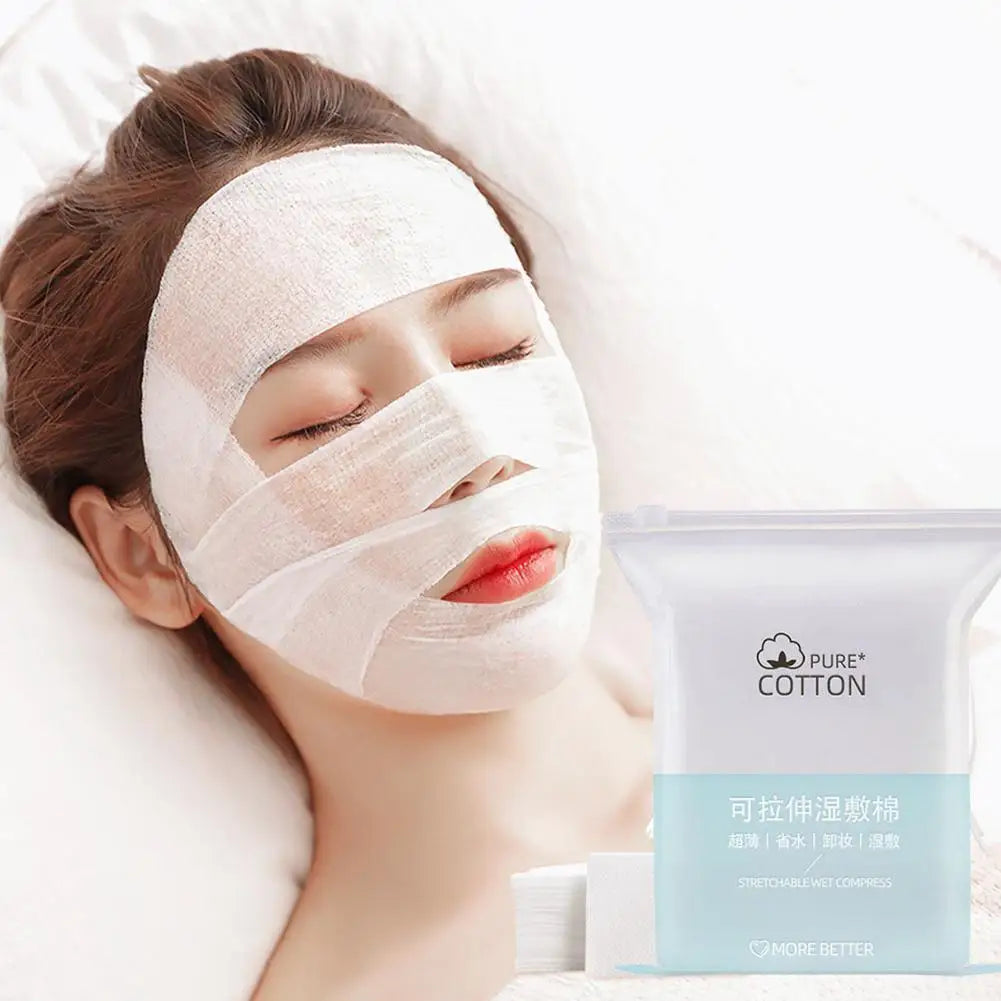 Stretchable Facial Cotton Pads for Makeup & Skincare | 50–200pcs Facial Cotton Pads PLUSH