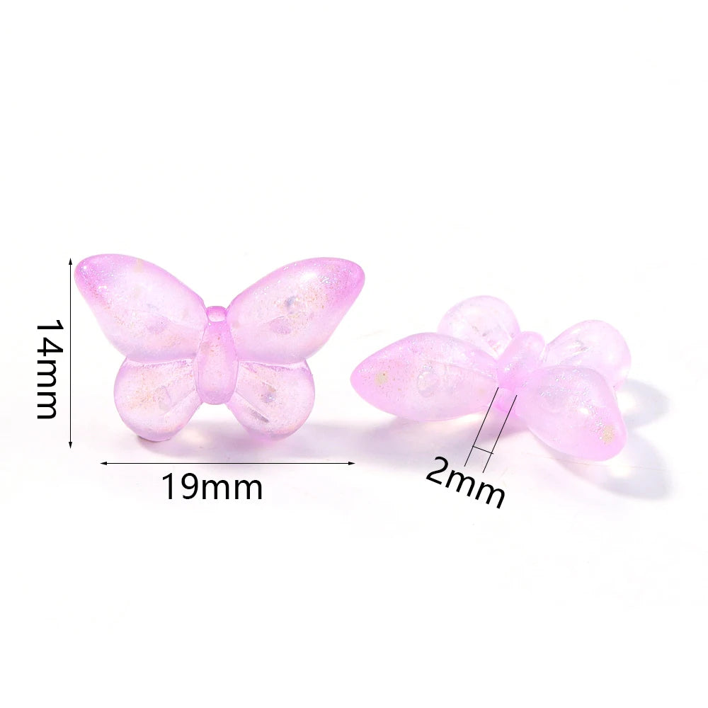 50pcs Acrylic Butterfly Beads – Colorful DIY Jewelry Spacers Acrylic Spacer Beads PLUSH