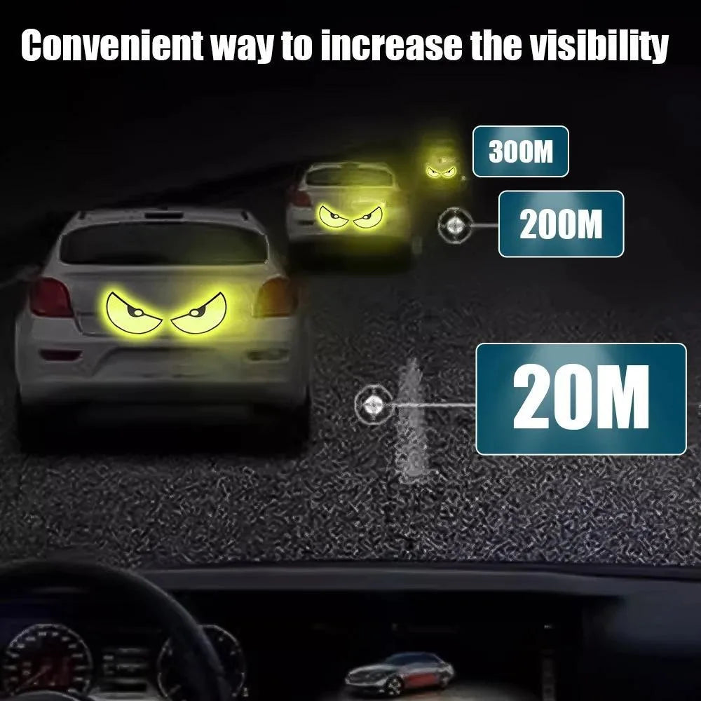 Demon Eye Reflective Stickers Car Motorcycle – 2pcs Safety Reflective Car Stickers PLUSH