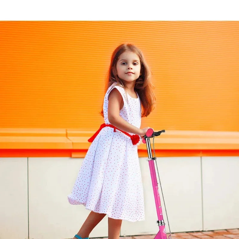 Kids Two-Wheel Flash Scooter – Adjustable Aluminum, LED Wheels Kids Kick Scooter PLUSH