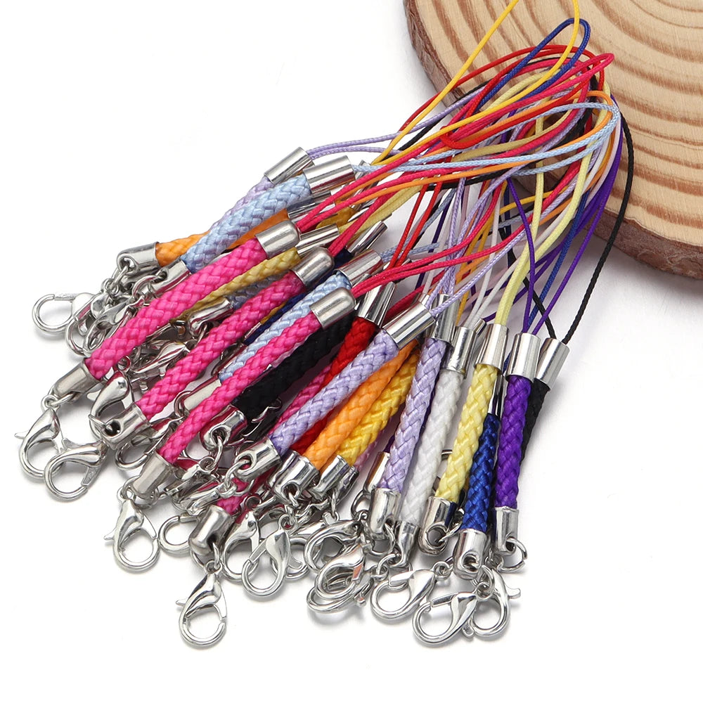 10pcs Braided Keychain Lanyard Cords with Lobster Clasps DIY Keychain Lanyard Cord PLUSH mixed 9cm