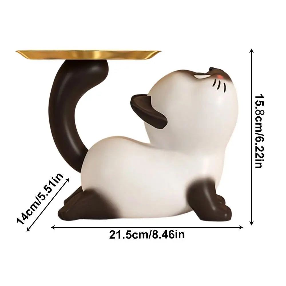 Siamese Cat Resin Key & Trinket Holder | Decorative Desk Organizer Decorative Trinket Dish PLUSH play