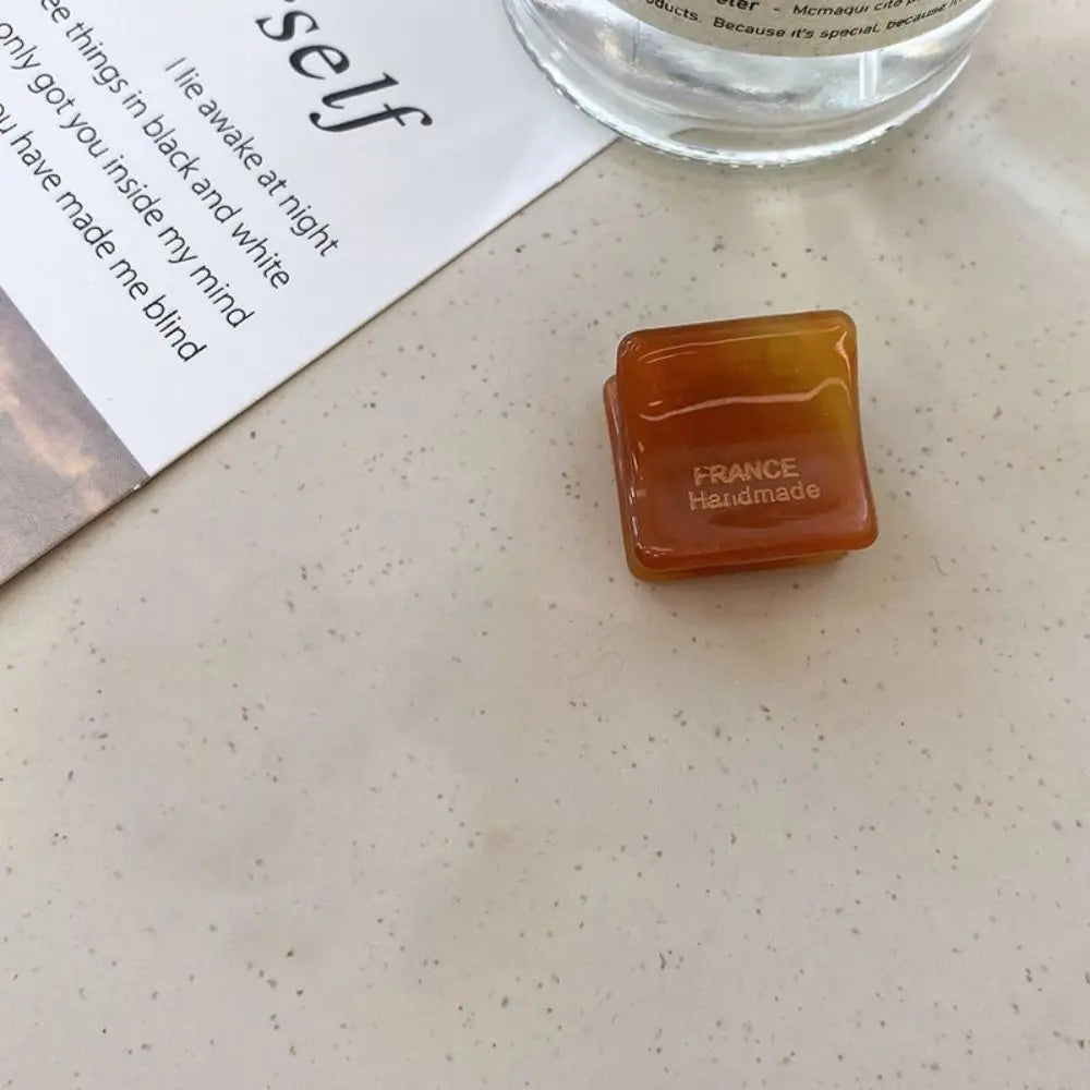 Vintage Y2K Mini Square Acetate Hair Claw Clip Barrette Hair Claw Clip PLUSH E