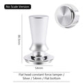 Calibrated Spring-Loaded Coffee Tamper 51/54/58mm | Barista Tool Espresso Coffee Tamper PLUSH Silver-53mm-Flat