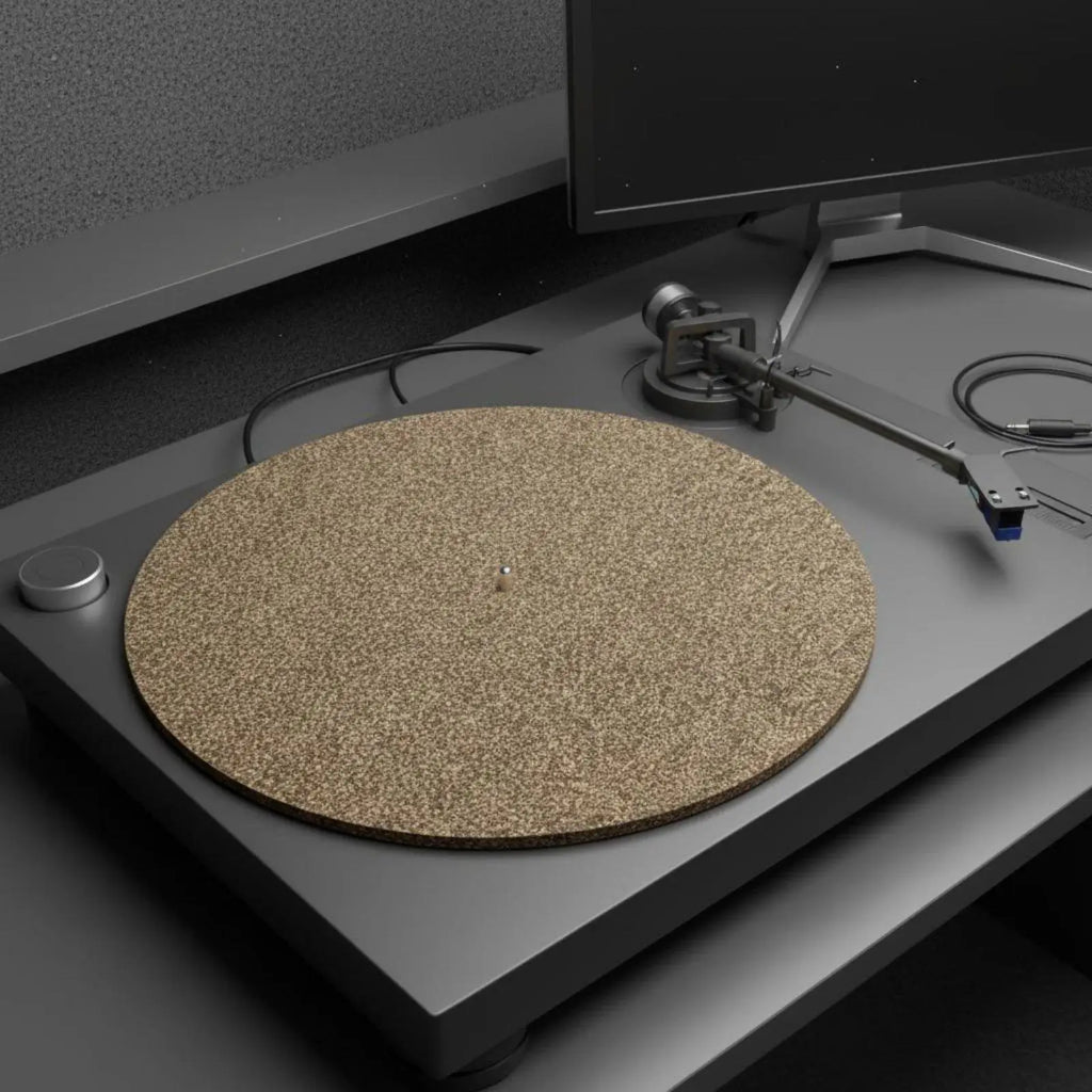 Cork Rubber Turntable Slipmat – 12" Vinyl Record Player Mat Turntable Slipmat PLUSH