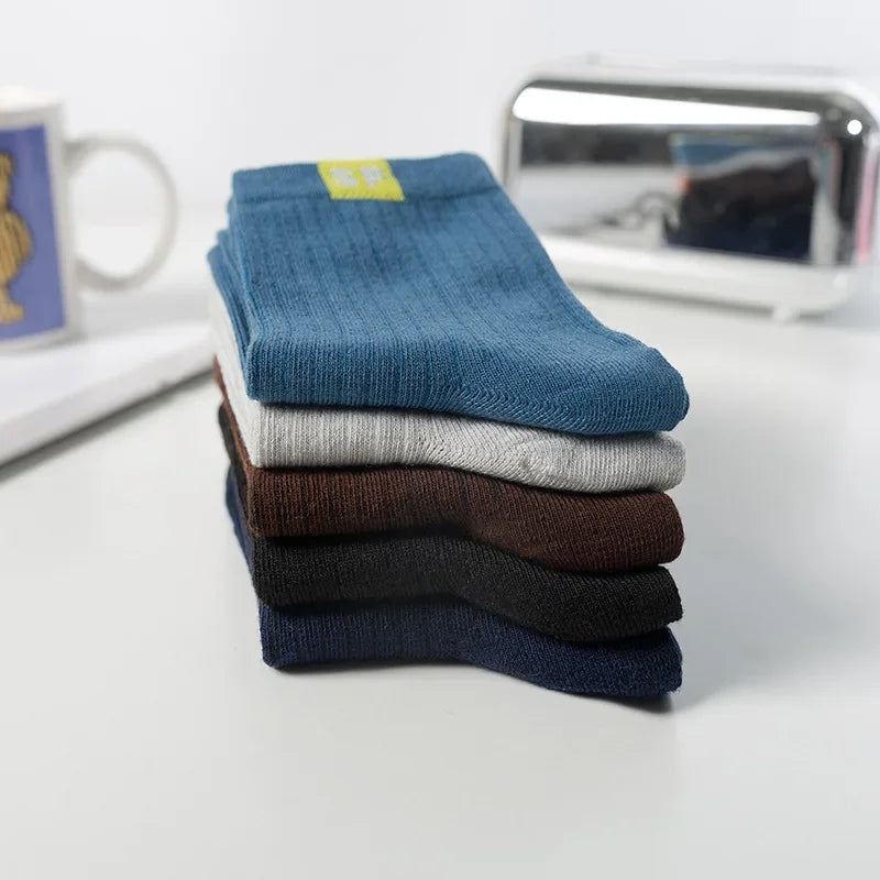 Men's Breathable Microfiber Tube Socks 5-Pack – Striped Men's Tube Socks PLUSH