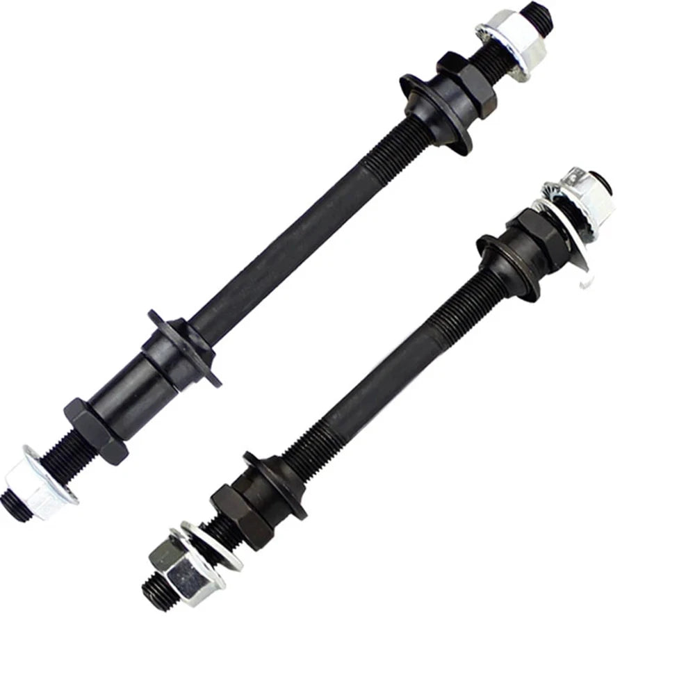 Bike Solid Shaft Front & Rear Axle – Road & Mountain Bike Bicycle Hub Axle PLUSH Front and Rear