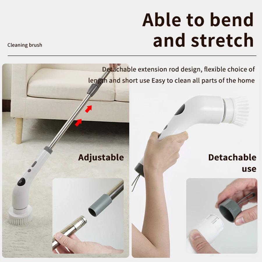 Electric Rotating Cleaning Brush – Wireless Tile & Bathtub Scrubber Electric Cleaning Brush PLUSH