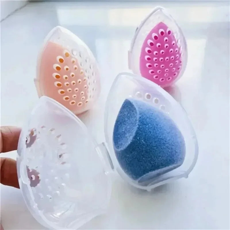 Egg-Shaped Makeup Sponge Storage Box & Blender Drying Stand Makeup Sponge Organizer PLUSH