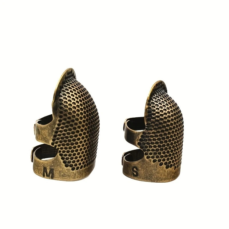 Retro Adjustable Thimble Finger Protectors for Hand Sewing – 2pcs Sewing Thimble PLUSH