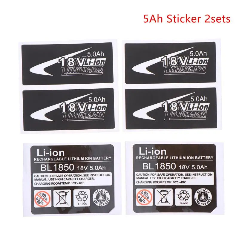 BL1830 18V Battery Replacement Label Sticker Set | 3Ah–6Ah Battery Label Sticker PLUSH BL1850