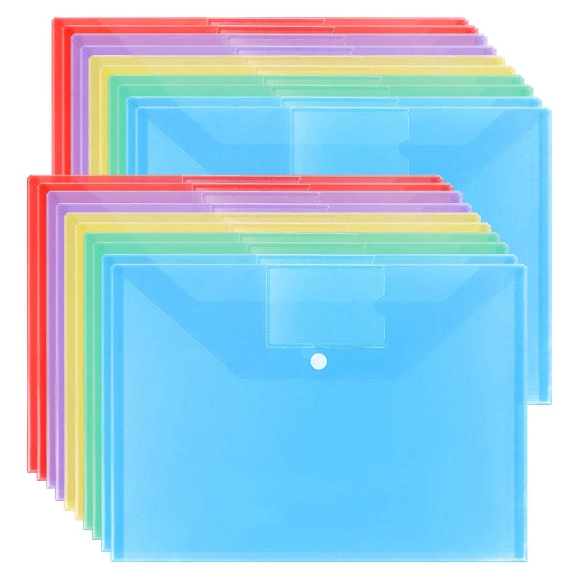20pcs Plastic File Envelopes Document Organizers – Assorted Plastic File Envelopes PLUSH