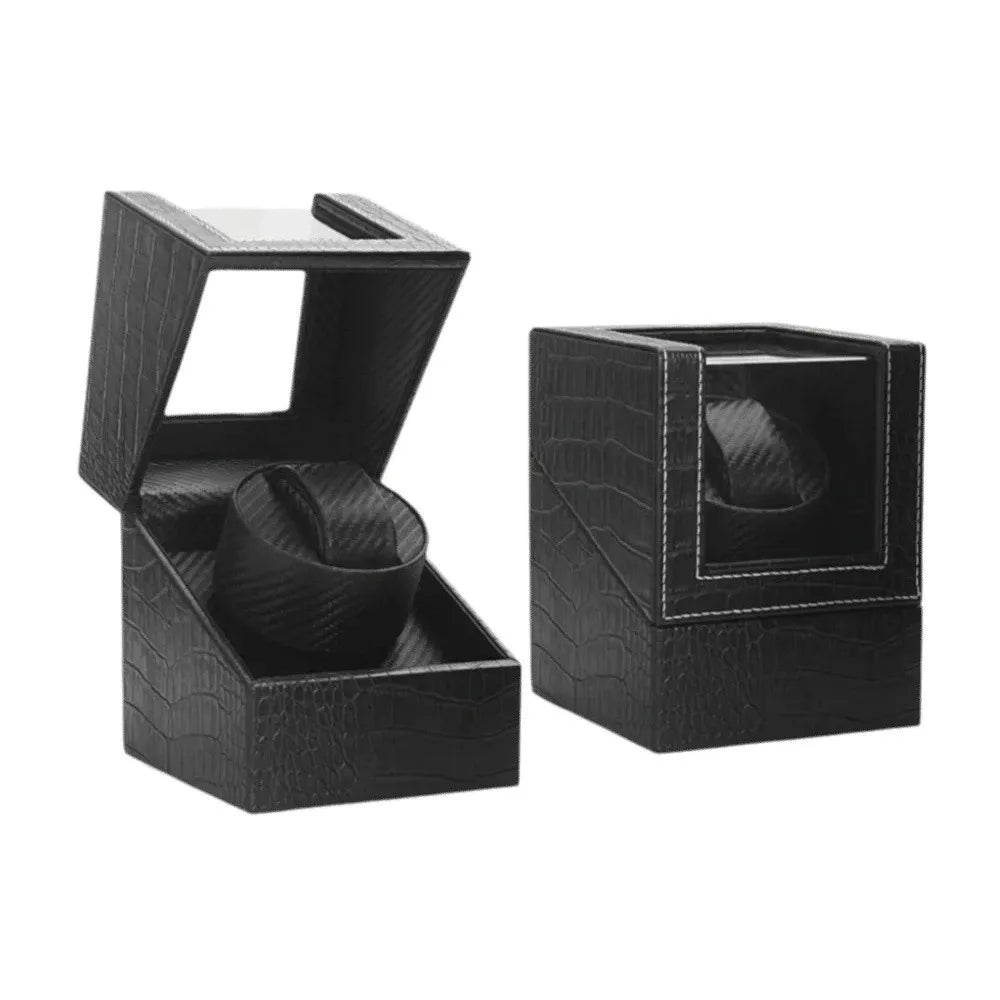 Silent Single Watch Winder – Quiet Wooden Automatic Display Box Watch Winder Box PLUSH Style 4