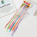 6-Pack Rainbow Braid Hair Extensions with Clips for Kids Kids Hair Extensions PLUSH Plum blossom 6Pcs