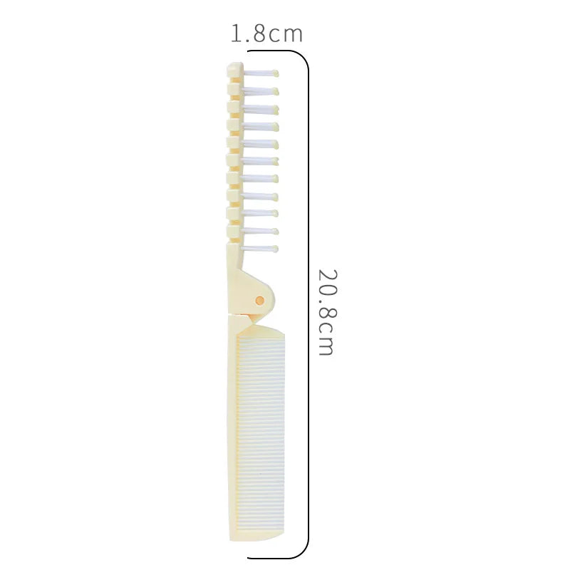 Folding Pocket Beard Comb – Double-Sided Fine & Wide Teeth Beard Pocket Comb PLUSH White
