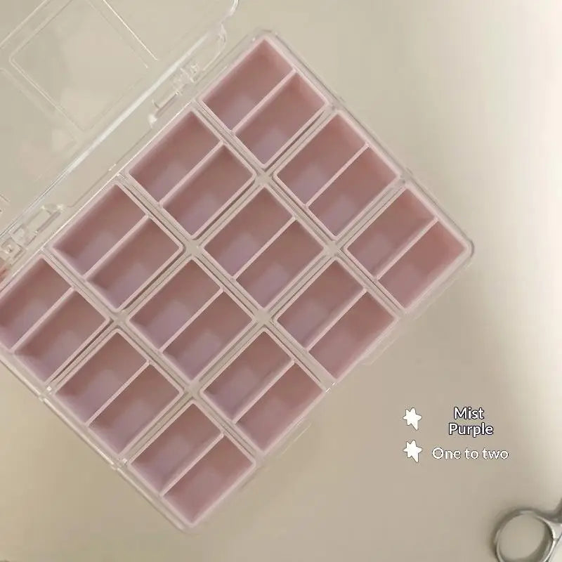 Nail Accessories Storage Box – 24/36/48 Grid Transparent Organizer Nail Accessories Organizer PLUSH 1 Purple