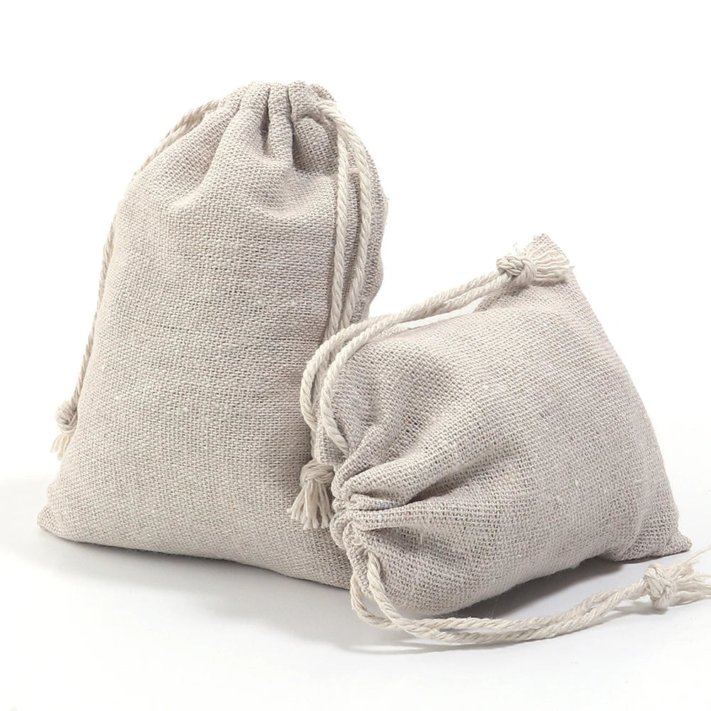 Jute Linen Drawstring Bags – Jewelry & Gift Pouches 5-10pcs Jewelry Gift Pouches PLUSH