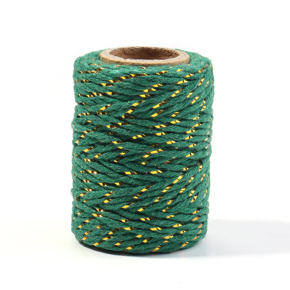 20m Gold Colorful Braided Cotton Cord – DIY Crafts & Gift Wrap Braided Craft Cord PLUSH green 2mm