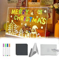 Light Up Acrylic Message Board Drawing Lamp + 7 Color Pens LED Message Board Lamp PLUSH 30.5cm x 20.5cm Night Light Set USB Plug