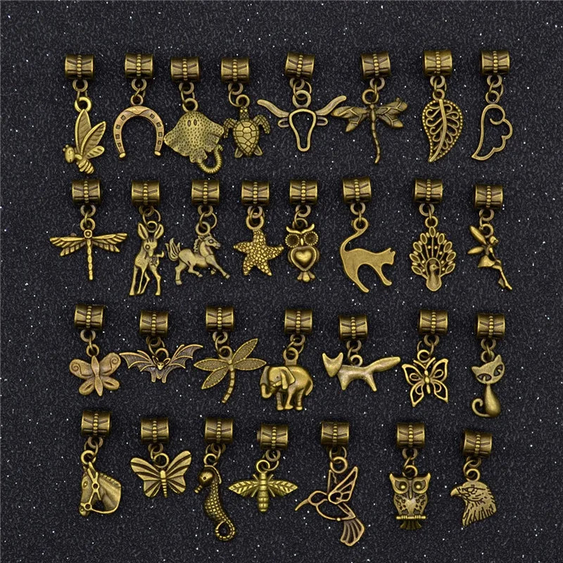 30pcs Dreadlock Braid Beads – Mixed Charm Hair Rings Set Hair Braid Beads PLUSH 30pcs NO.3