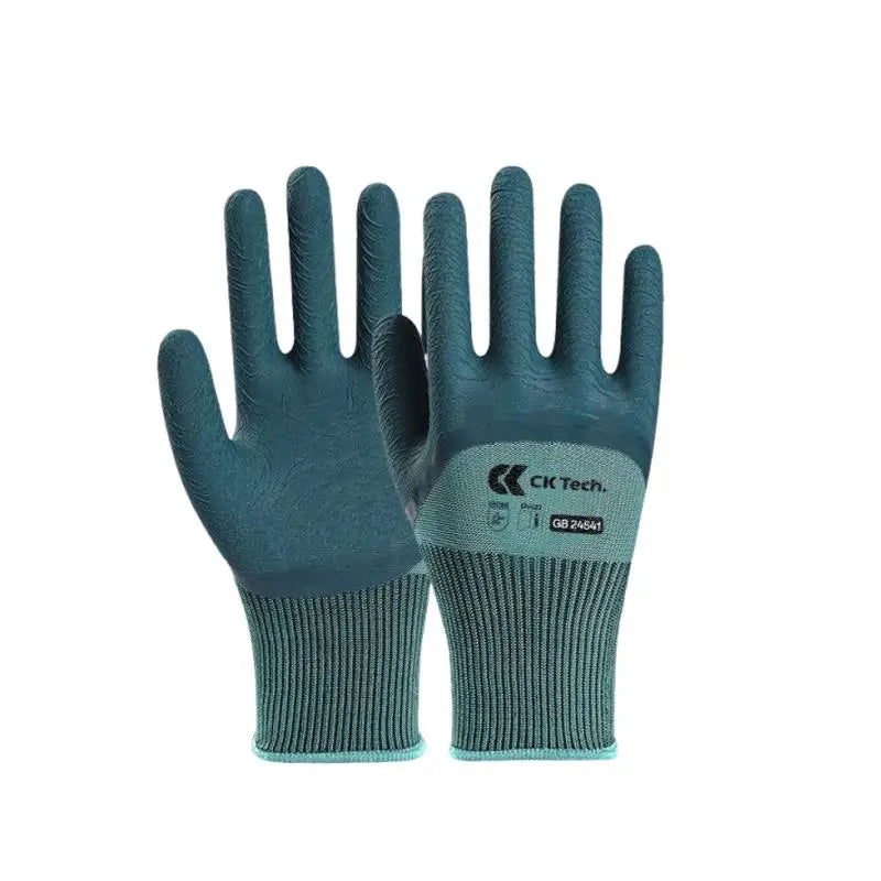 Rubber Palm Work Gloves – Waterproof Thorn Proof Garden Gloves Rubber Work Gloves PLUSH Light blue