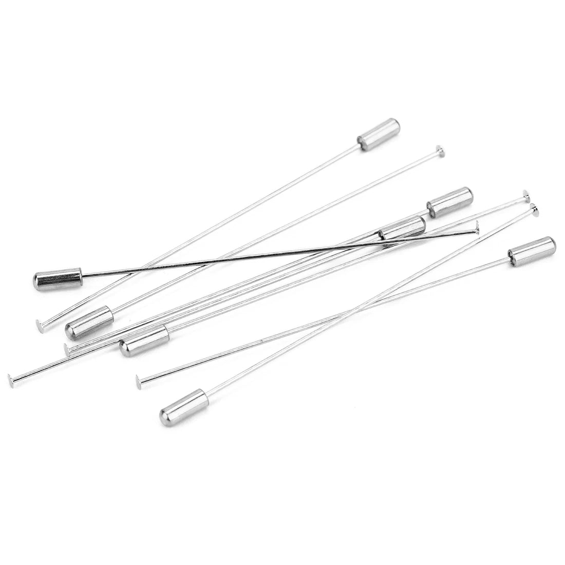 10pcs Rhodium Flat Head Pins 60-120mm – DIY Jewelry Making Jewelry Head Pins PLUSH