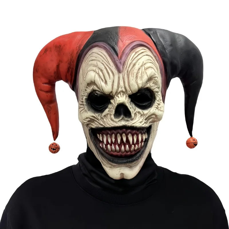 Clown Mask with Horns & Skull | Halloween Cosplay Latex Mask Halloween Latex Mask PLUSH