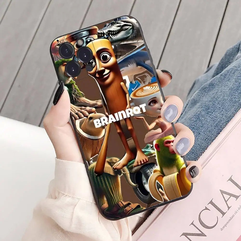 Tung Tung Sahur iPhone Case Shockproof Silicone Cover Phone Case PLUSH -4 iPhone 15 Pro