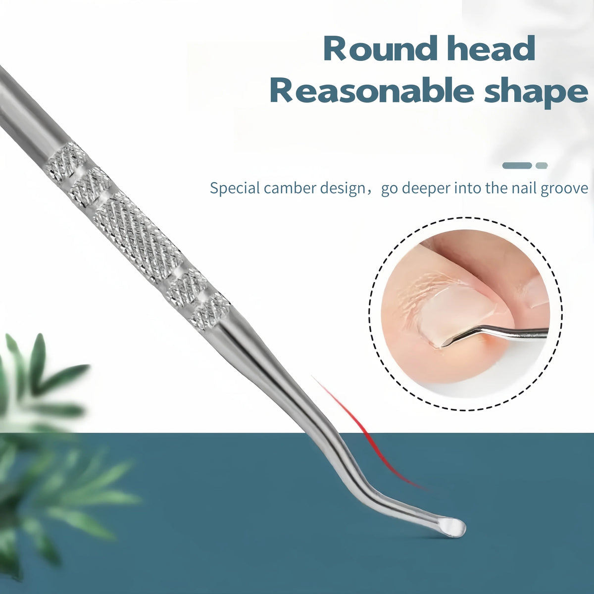 3pcs Stainless Steel Toenail Care Hook Lifter & File Set Nail Care Tool Set PLUSH