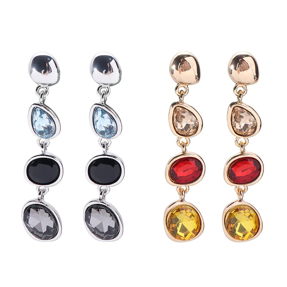 Waterdrop Rhinestone Drop Earrings – Geometric Zircon Studs Drop Earrings PLUSH