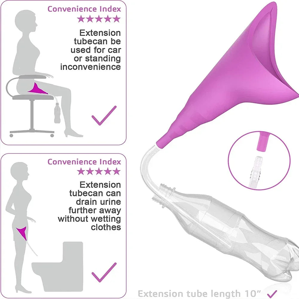 Portable Silicone Female Urination Device – Reusable Pee Funnel Female Urinal Funnel PLUSH