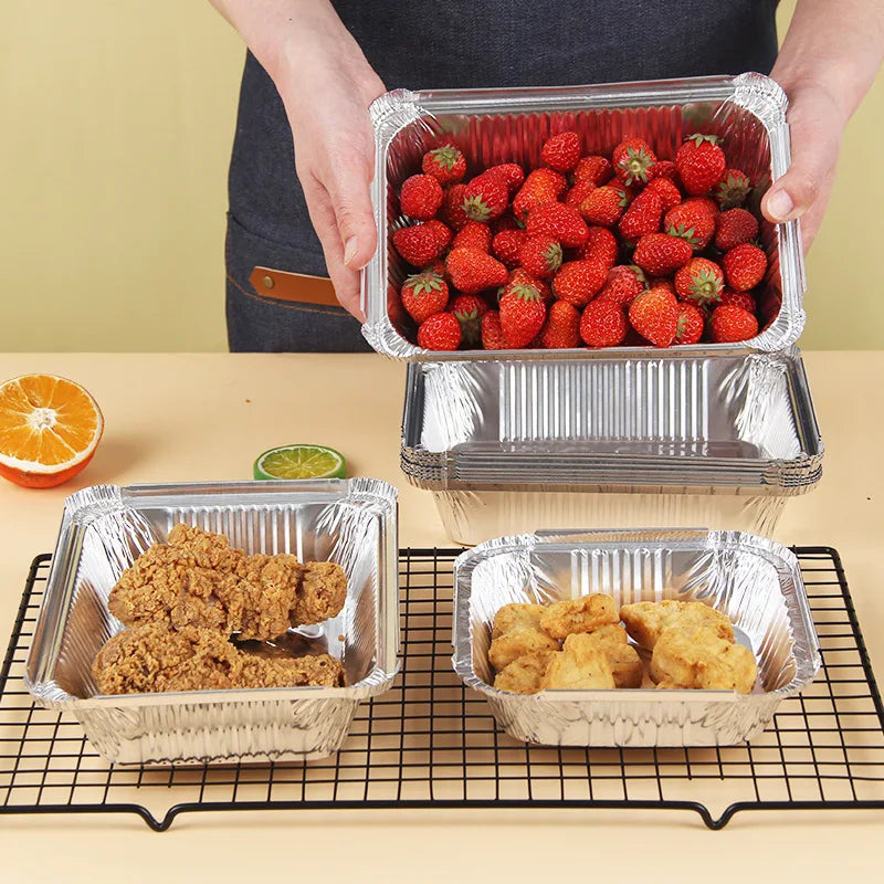 Disposable Aluminum Foil Trays 1000ml – 10/30pcs Baking Pans Disposable Baking Tray PLUSH