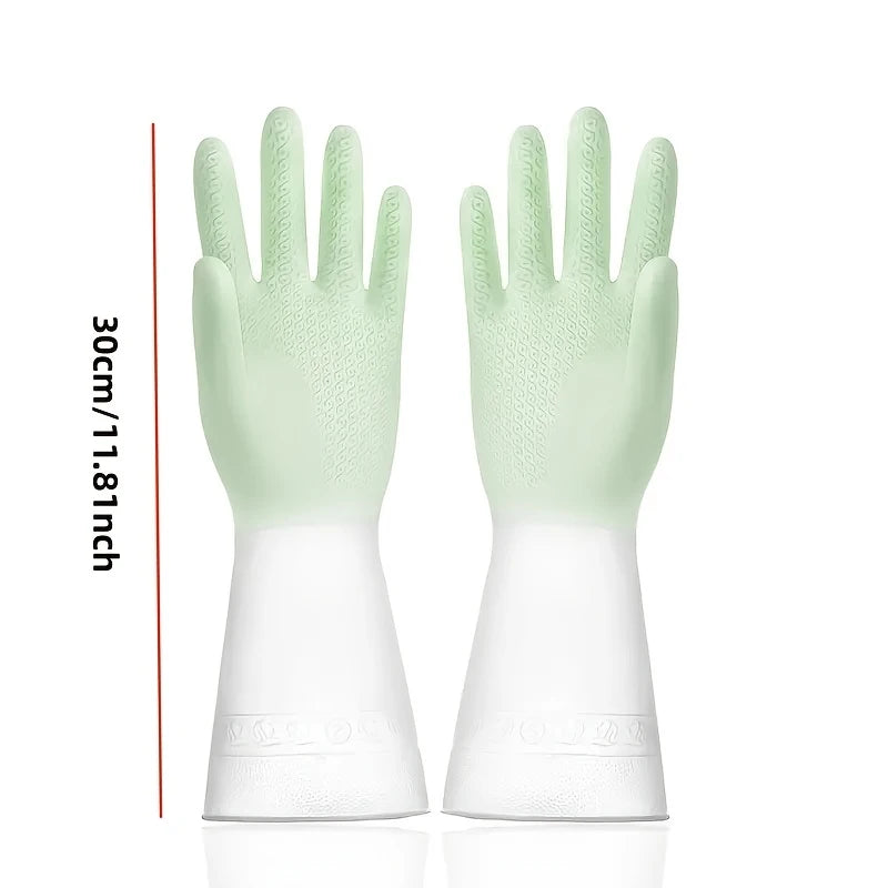 Non-Slip PVC Kitchen Cleaning Gloves – 1 Pair Kitchen Cleaning Gloves PLUSH