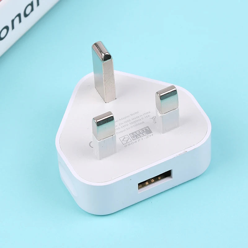 UK 3-Pin USB Wall Charger Adapter – 1 & 2 Ports | 5V 2.1A USB Wall Charger PLUSH