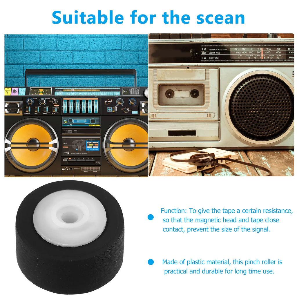 6pcs Cassette Tape Recorder Pinch Roller Bearing Wheel Repair Kit Cassette Recorder Parts PLUSH