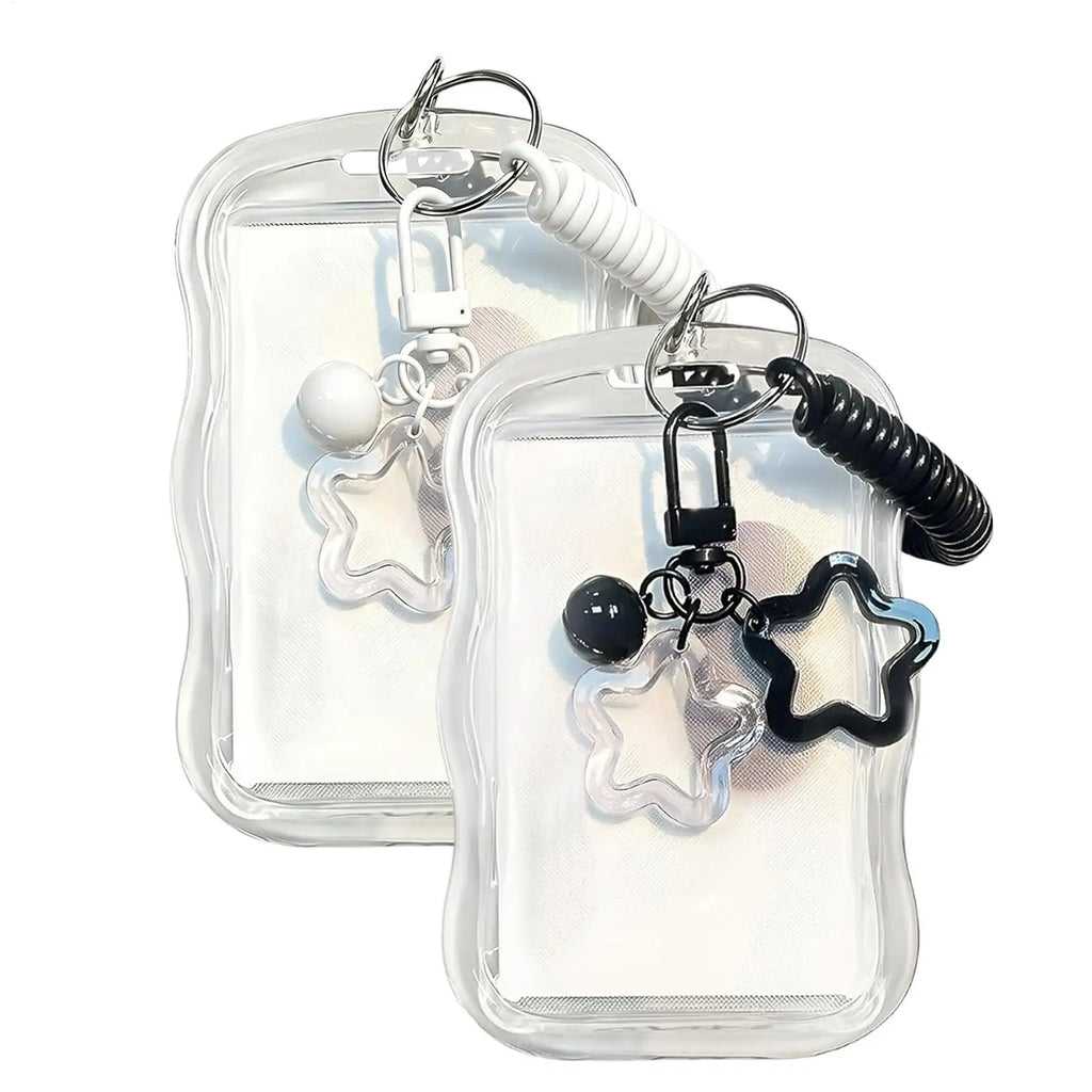 Transparent Photocard Holder Keychain | Star Bell Charm Photocard Holder Keychain PLUSH
