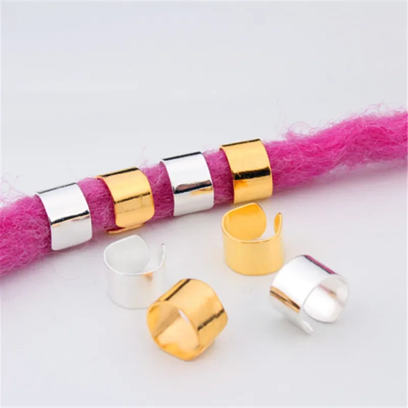 10pcs Metal Dreadlock Hair Rings Beard Cuffs & Braid Beads Hair Ring Cuffs PLUSH