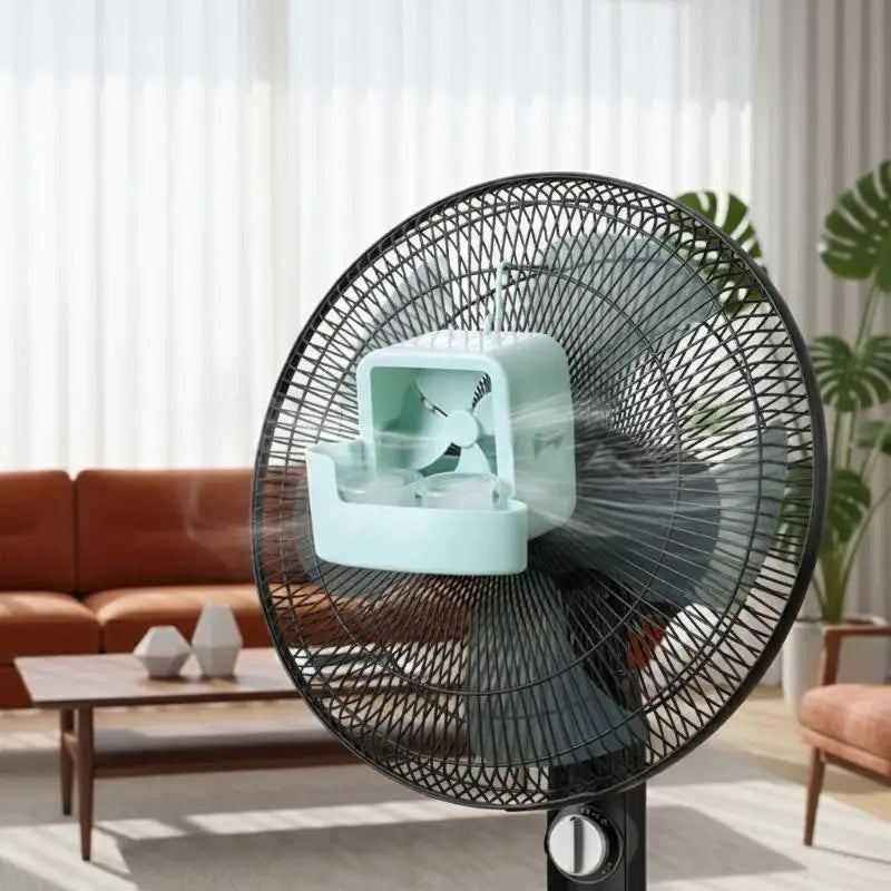 Fan Ice Cooling Box with 4 Reusable Ice Cups & Hanging Hook Fan Cooling Accessory PLUSH