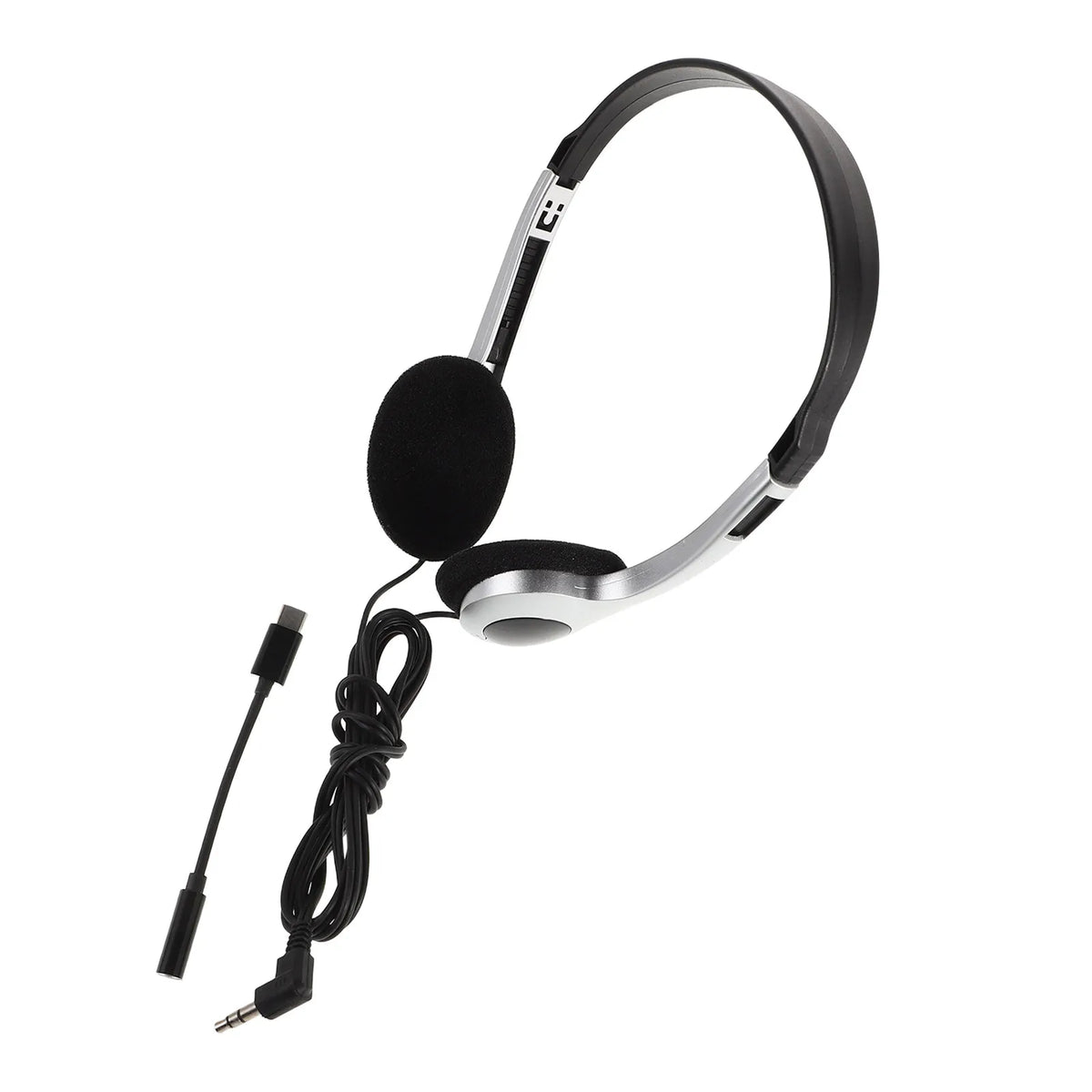 Foxnovo Retro Silver Wired On-Ear Headphones for Kids & Students Wired On-Ear Headphones PLUSH