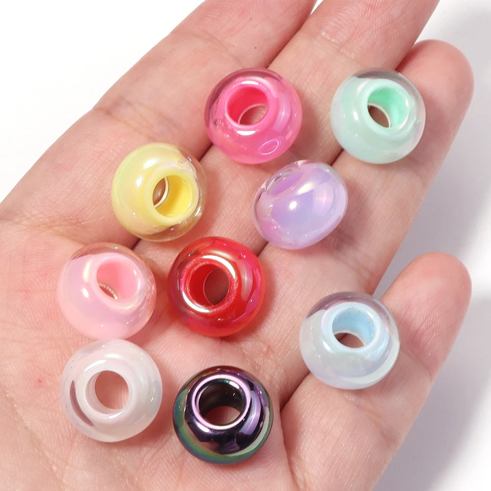 14mm UV Plated Abacus Acrylic Spacer Beads 10pcs – DIY Jewelry Acrylic Spacer Beads PLUSH