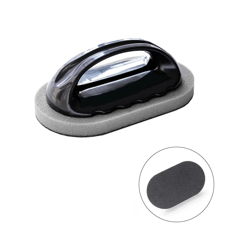 Emery Sponge Brush with Handle – Reusable Kitchen Scrubber Kitchen Cleaning Brush PLUSH Black