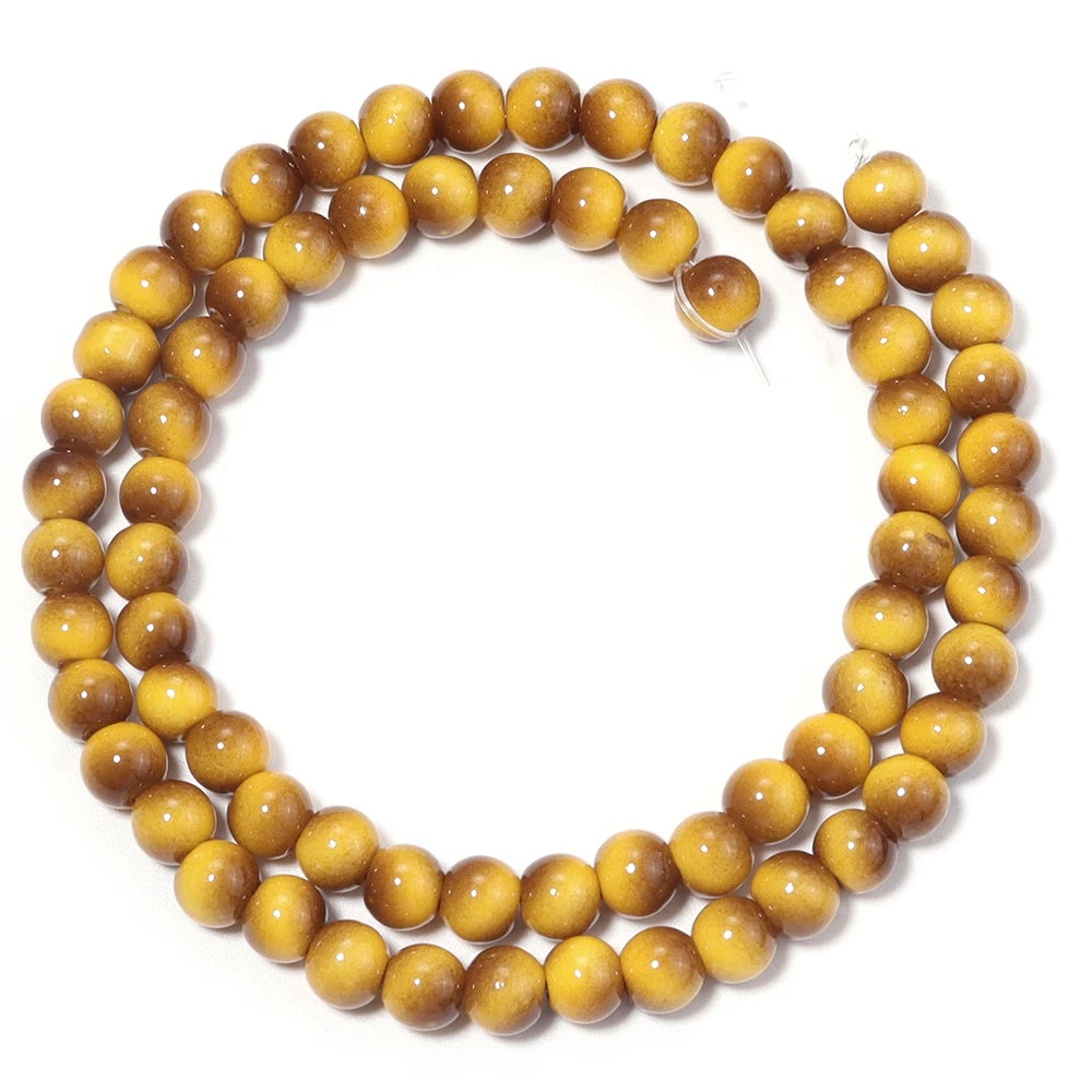 Tiger Eye Gold Glass Spacer Beads 6/8/10mm – DIY Jewelry Glass Spacer Beads PLUSH 6mm