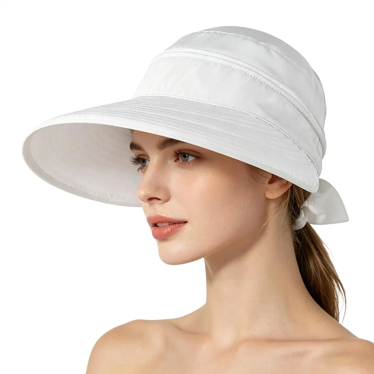 Wide Brim Foldable Sun Hat – UV Protection Beach Visor Cap Wide Brim Sun Hat PLUSH