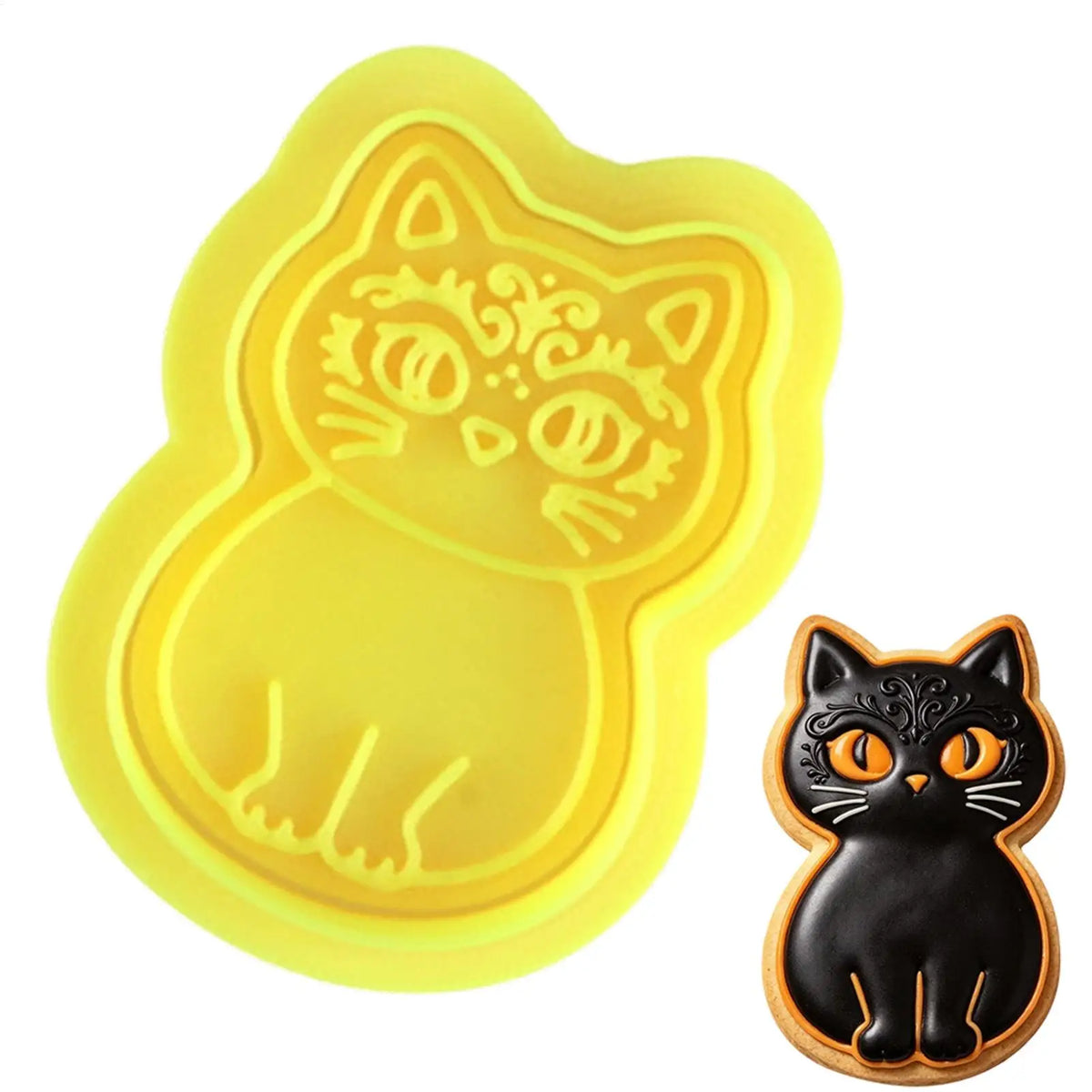 Halloween Cookie Cutter Stamp – Ghost Pumpkin Cat Mold Cookie Cutter Stamp PLUSH