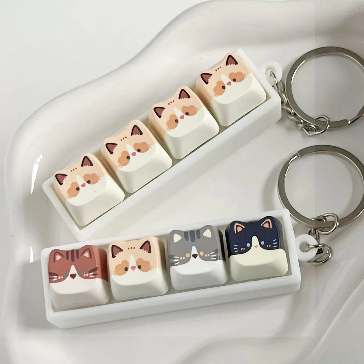 Cute Cat Keycap Fidget Keychain | Clicky Keyboard Toy Fidget Keychain Toy PLUSH