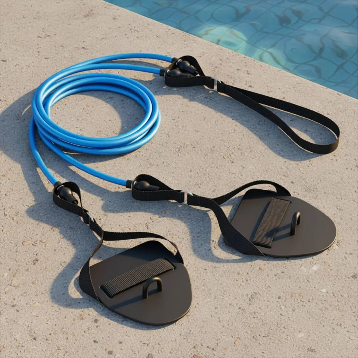 Swimming Resistance Bands – Swim Stroke Power Training Cord Swim Resistance Cord PLUSH BlackRed30LB