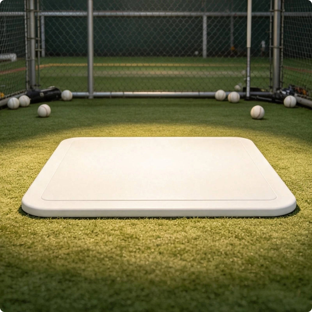 Heavy-Duty Rubber Throwdown Baseball Base Plate | Lightweight Baseball Base Plate PLUSH White