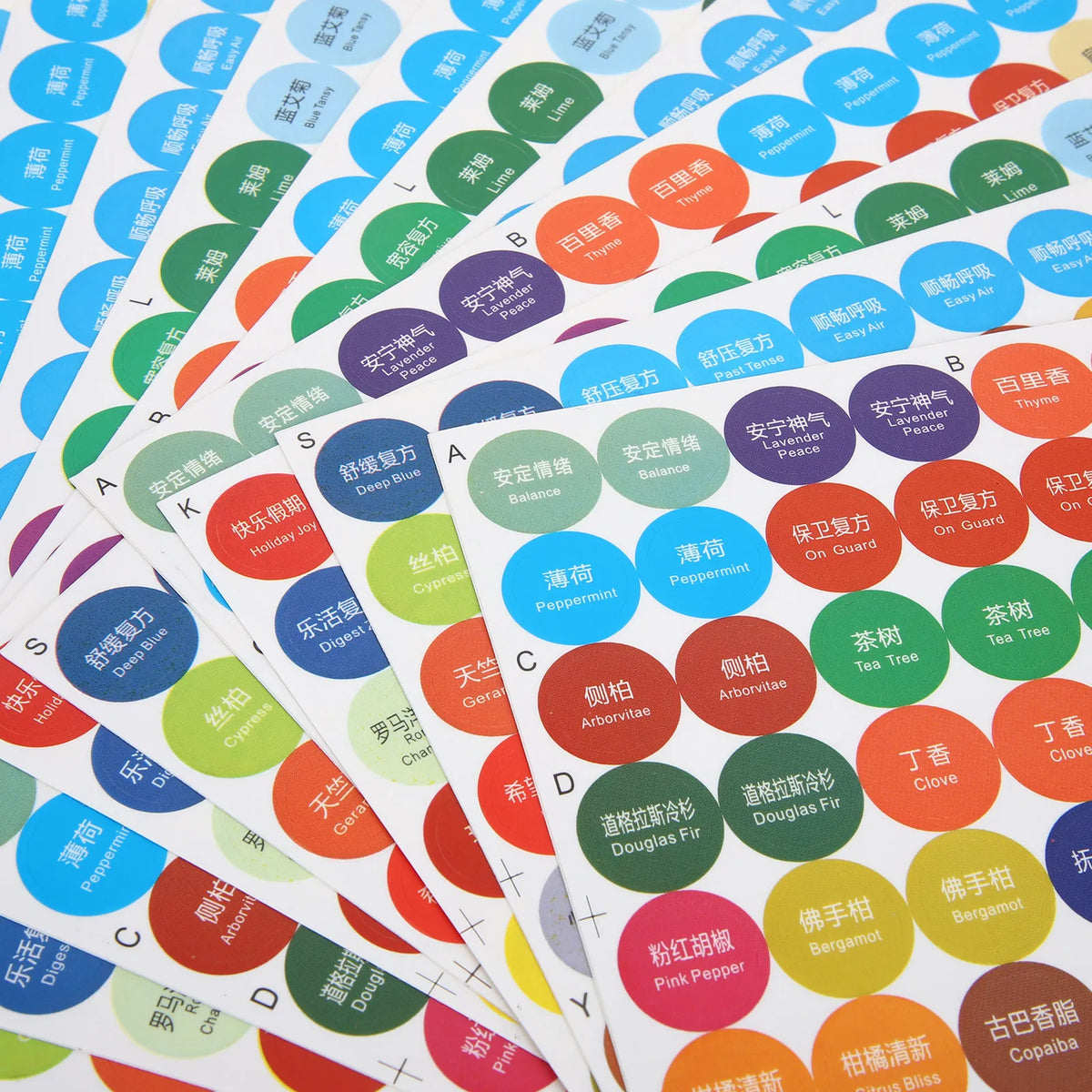 Essential Oil Bottle Cap Stickers – 4 Sets Holiday Label Stickers Bottle Cap Stickers PLUSH